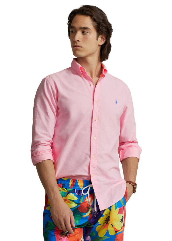 Custom Fit Garment-Dyed Oxford Shirt - Pink