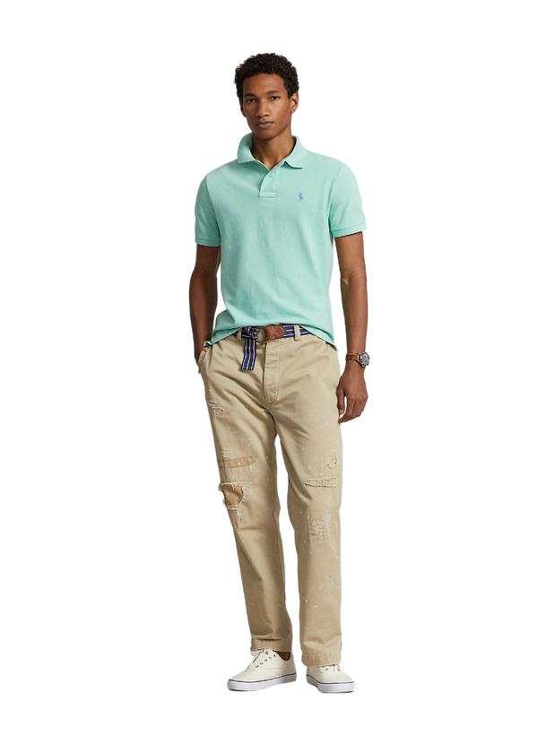 Custom Slim Fit Mesh Polo Shirt - Green