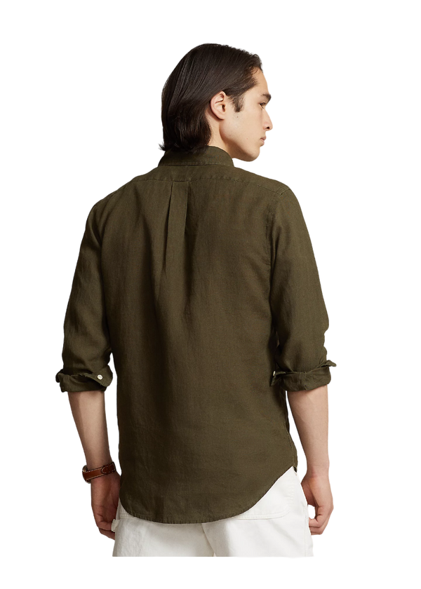 Slim Fit Linen Shirt - Green
