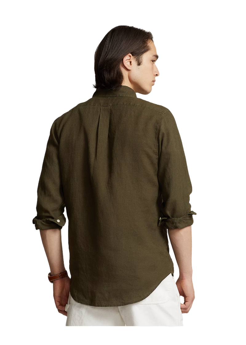 Slim Fit Linen Shirt - Green