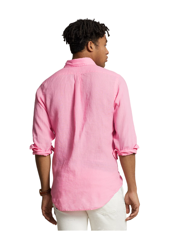 Slim Fit Linen Shirt - Pink