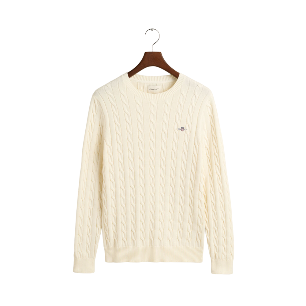 Cotton Cable C-Neck - 130 Cream