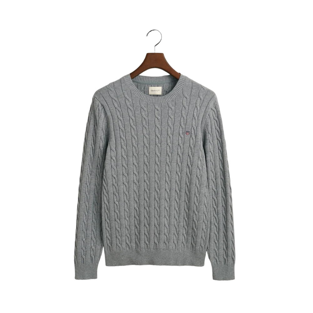 Cotton Cable C-Neck - Grey