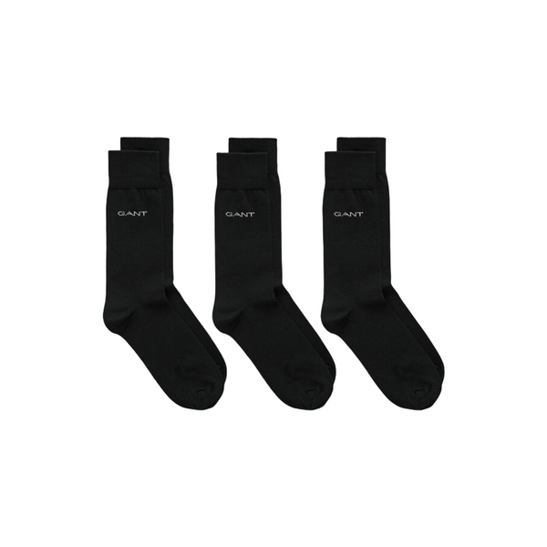 Mercerized Cotton Socks 3-Pack - Black