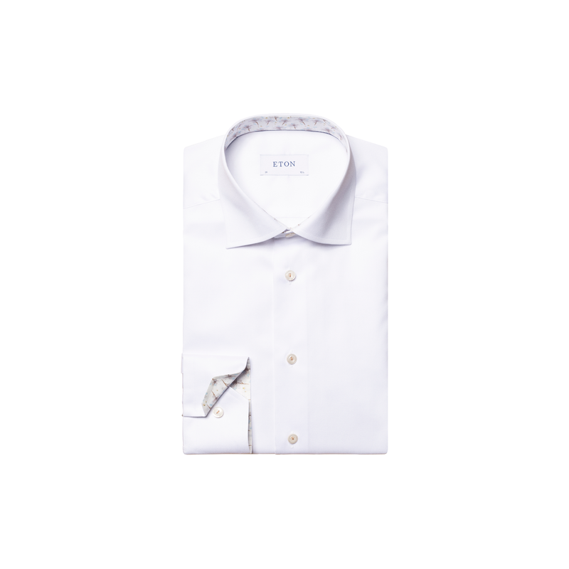 Cut Away Slim Signature Twill Shirt - White