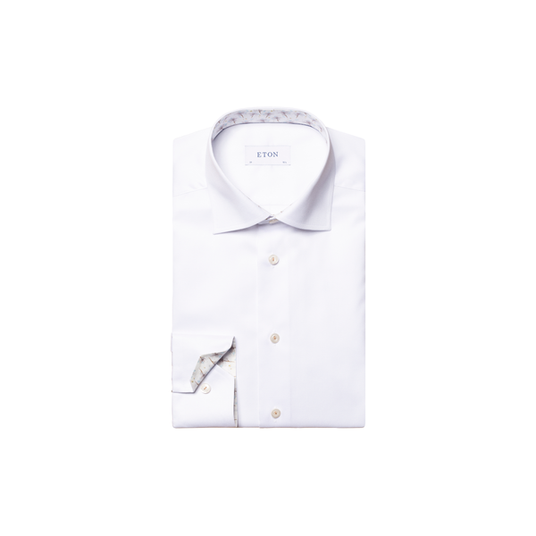 Cut Away Contemporary Signature Twill Shirt - White
