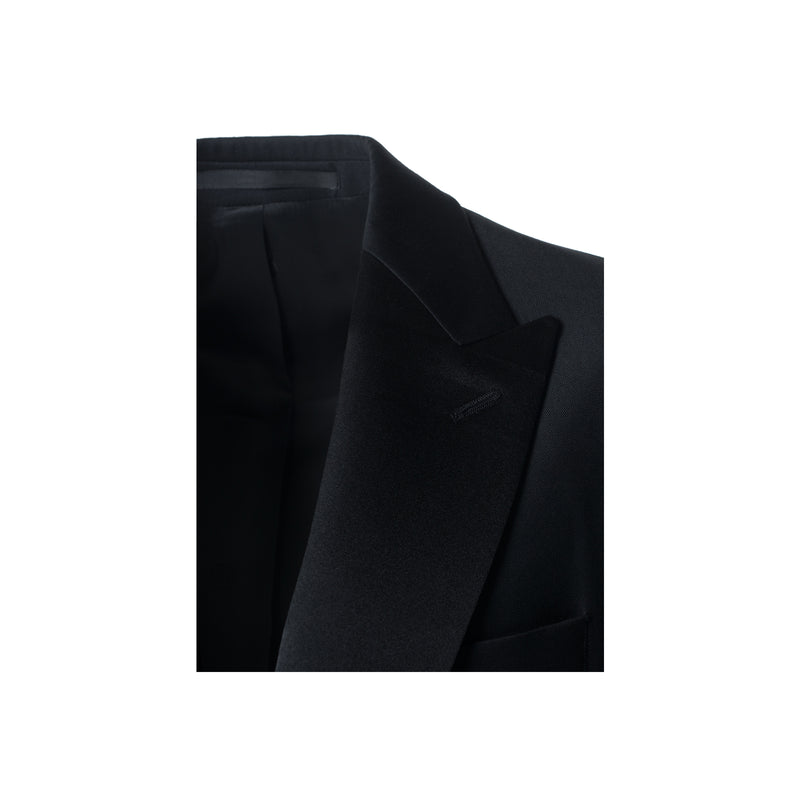 Royal Pointed Tuxedo Blazer - Black