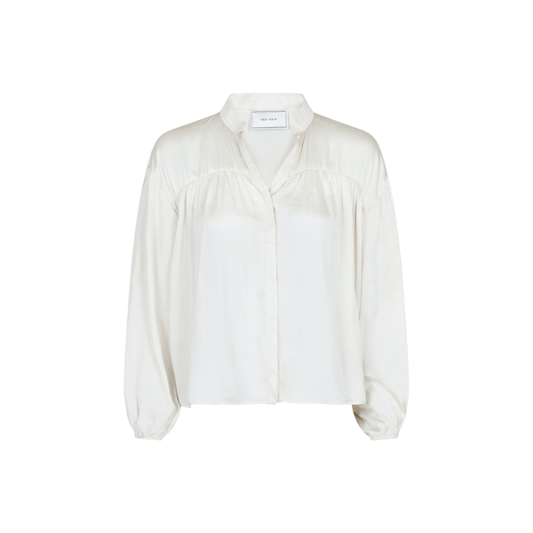 Binnet Satin Blouse - White