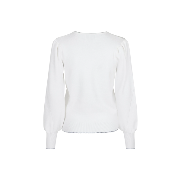 Gracie Stitch Knit Blouse - White