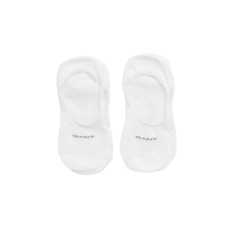 2P Solid Invisible Socks - White