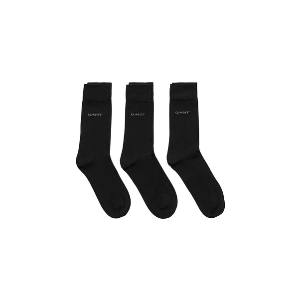3p Mercerized Cotton Socks - Black