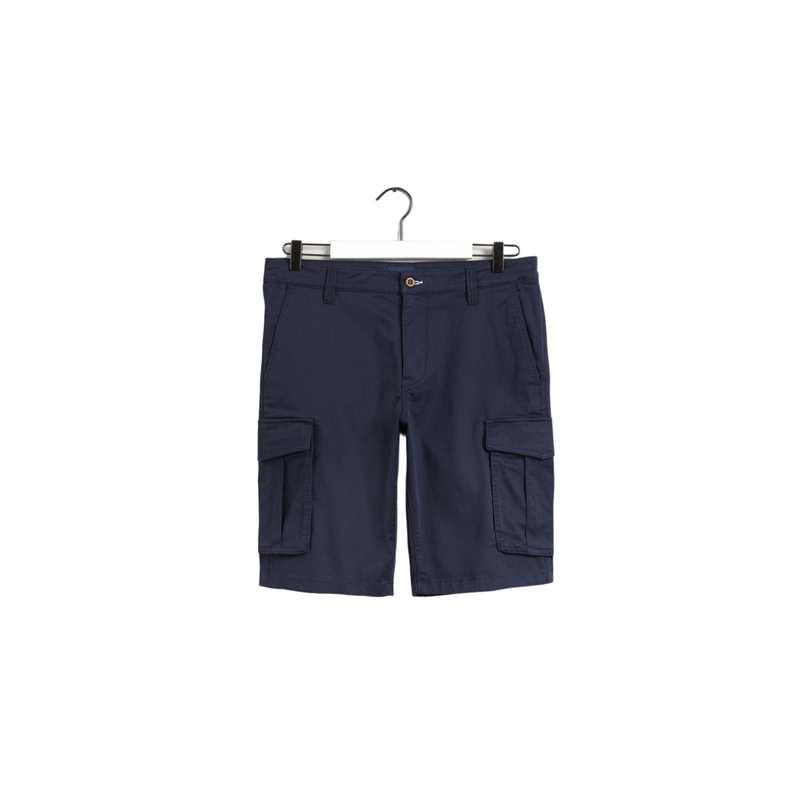 Relaxed Twill Cargo Shorts - Blue