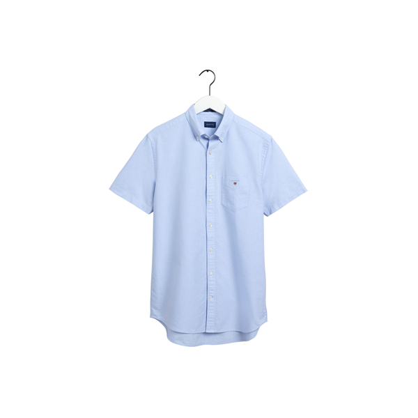 Reg Oxford Shirt Ss Bd - Blue