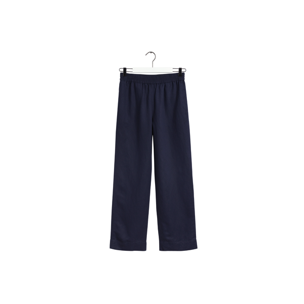 Linen Viscose Pull-On Pants - Blue