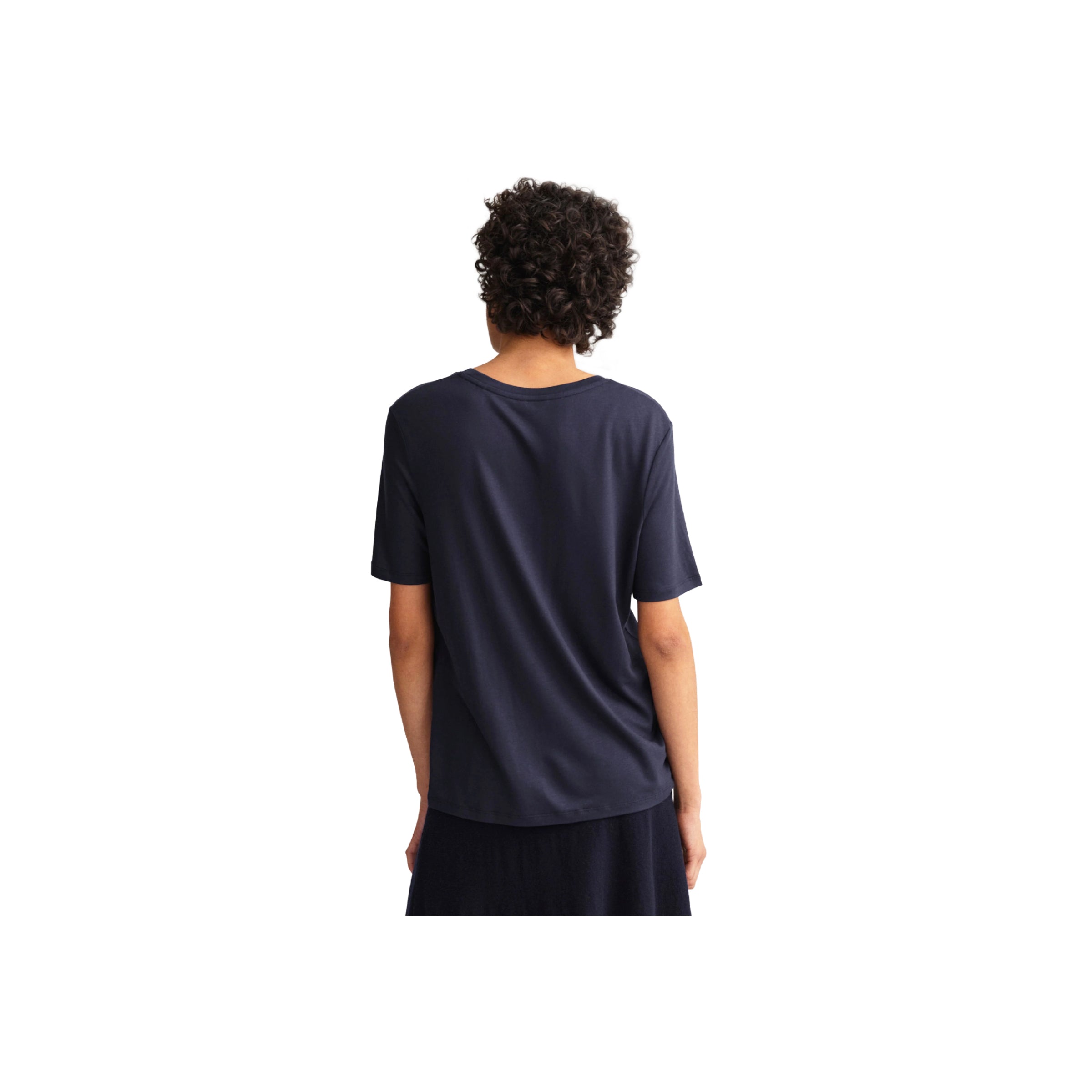 Drape Ss T-Shirt - Navy