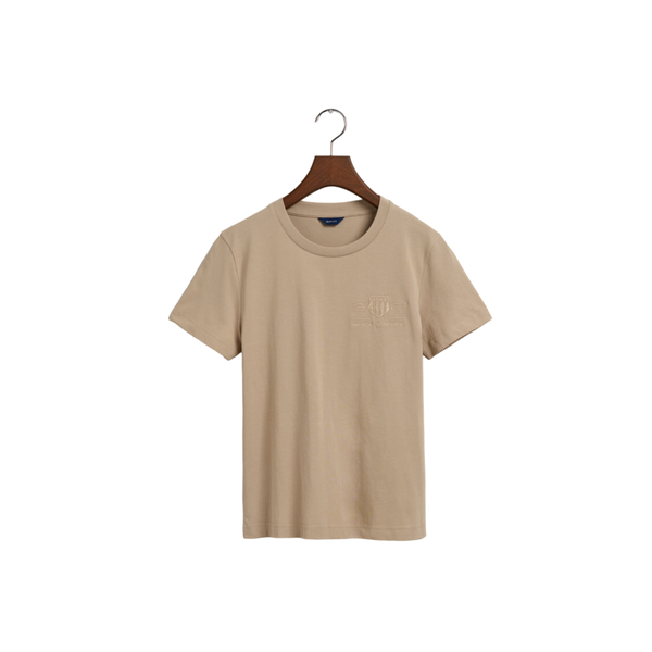 Reg Tonal Shield Ss T-Shirt - Beige