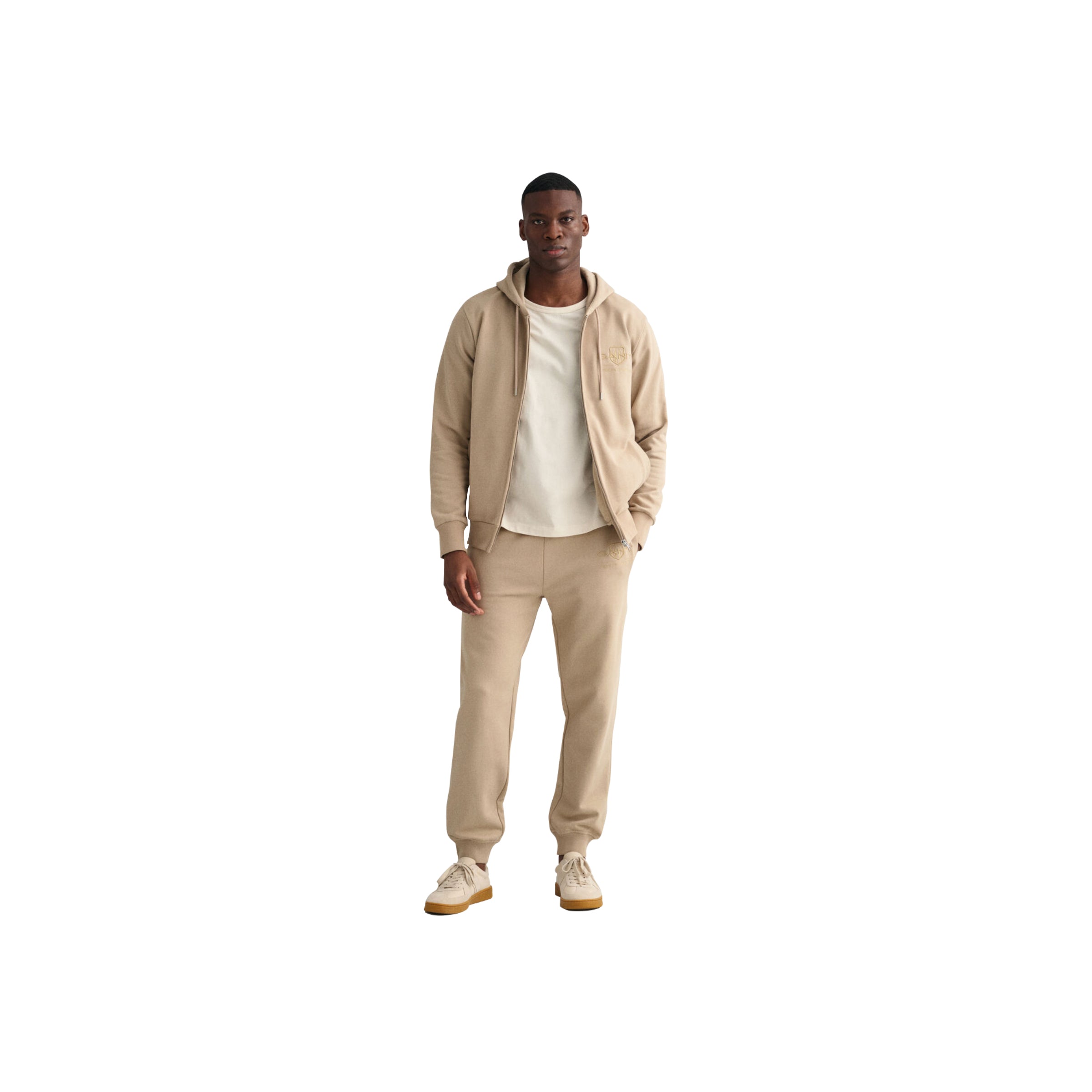 TONAL ARCHIVE SHIELD ZIP HOODIE - Beige