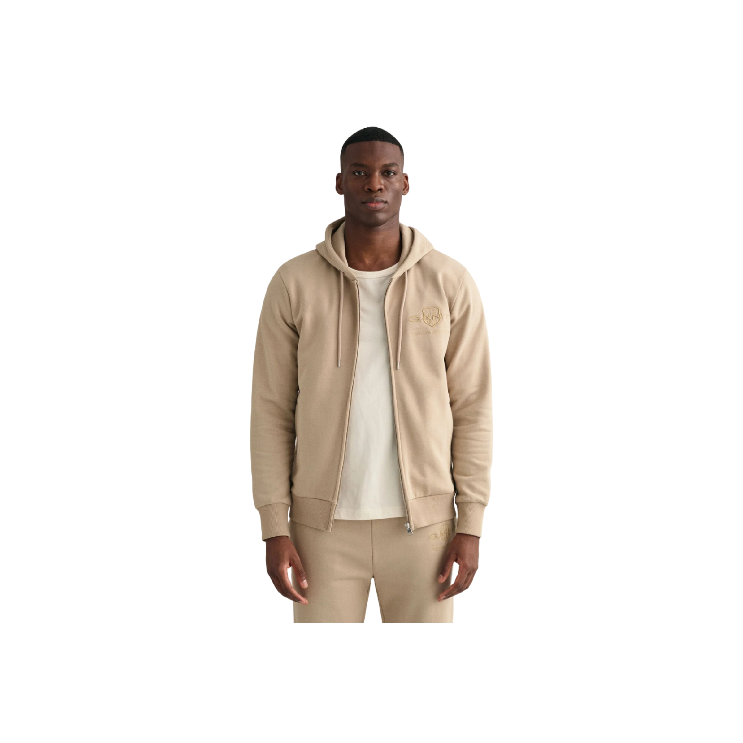 TONAL ARCHIVE SHIELD ZIP HOODIE - Beige