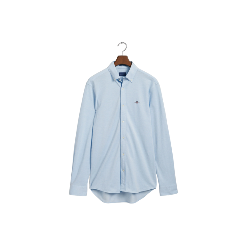 Reg Jersey Pique Shirt - Blue
