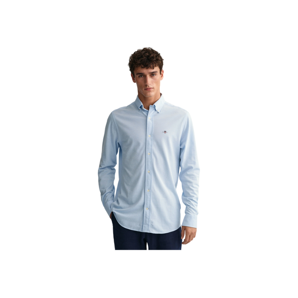 Reg Jersey Pique Shirt - Blue