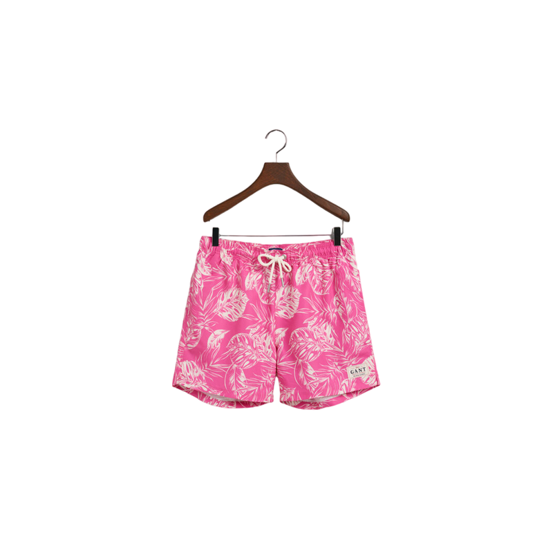 Cf Tropical Leaves Print Sw Shorts - Pink