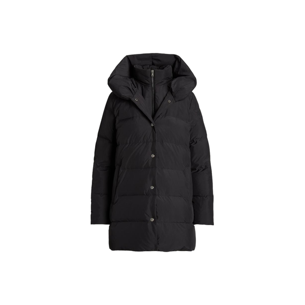 Hooded Down Coat - Black