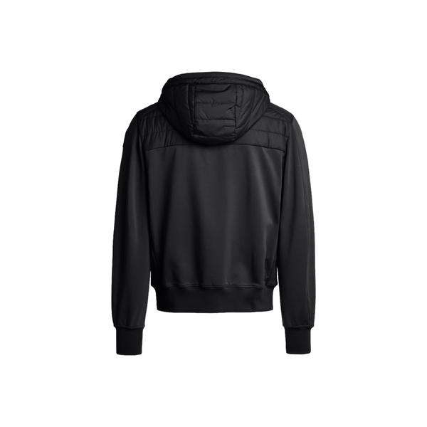 Ivor Fleece/Nylon Hooded Jacket - Black