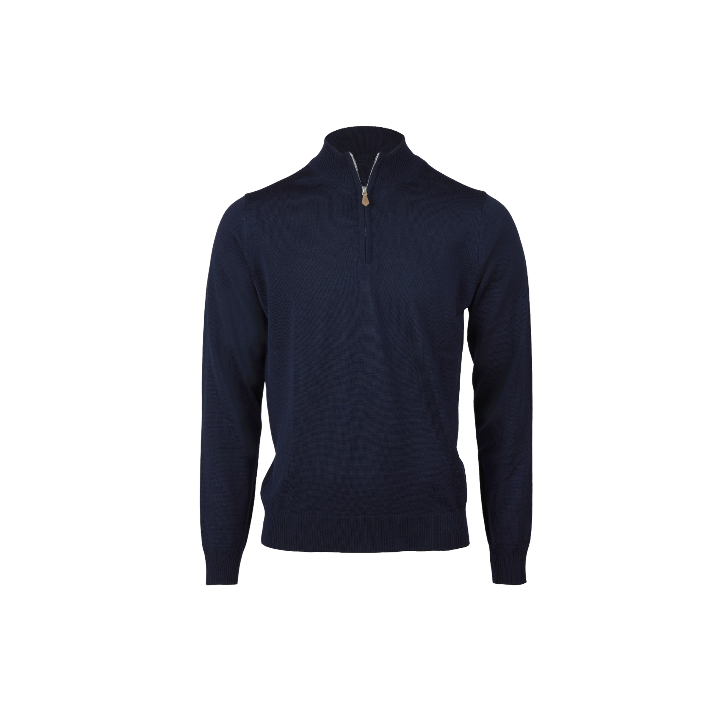 Sweater Knitted Half Zip Merino - Navy