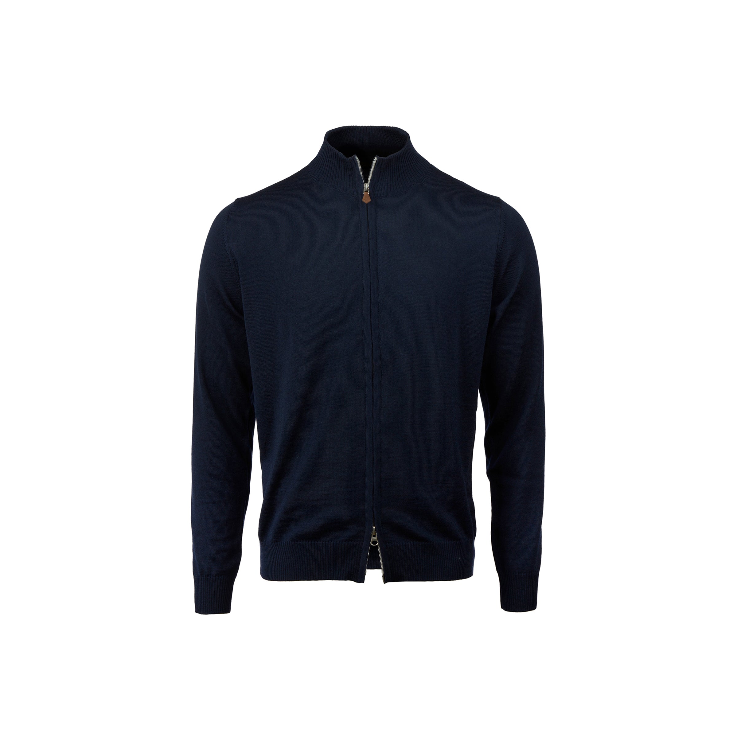 Cardigan Knitted Fullzip Merino - Navy