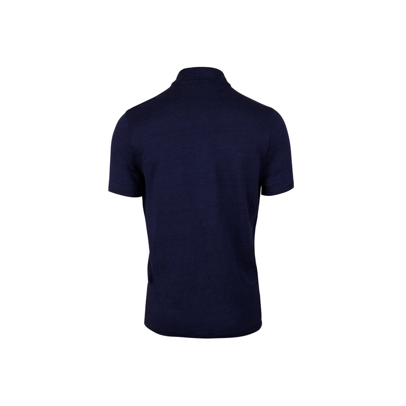 Linen Polo Shirt - Navy