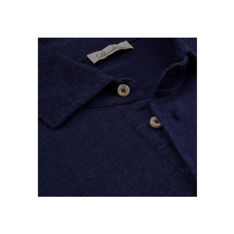 Linen Polo Shirt - Navy