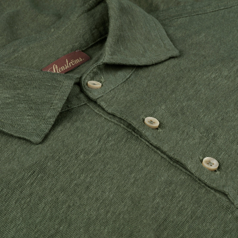 Linen Polo Shirt - Green