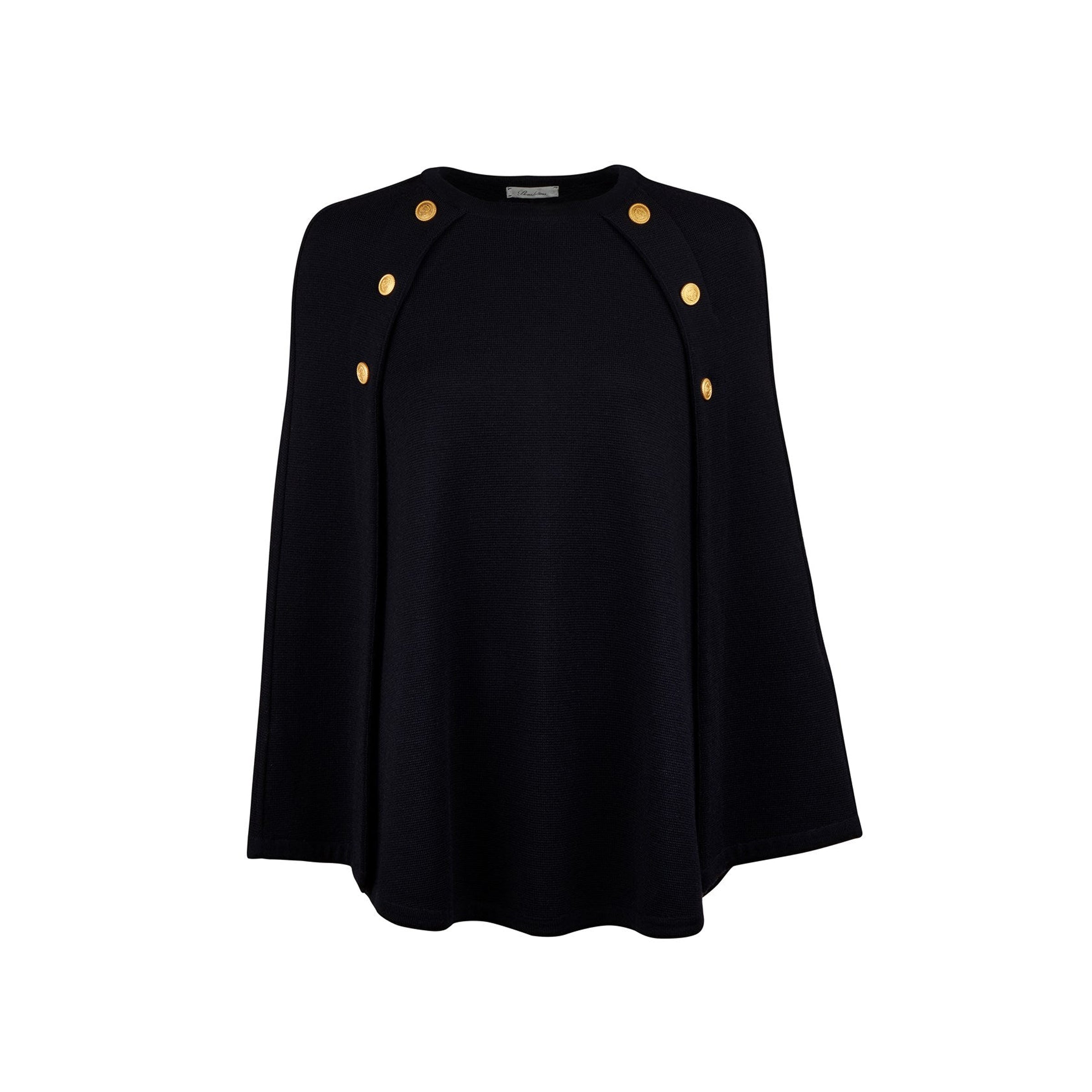 Mary Knit Poncho - Black