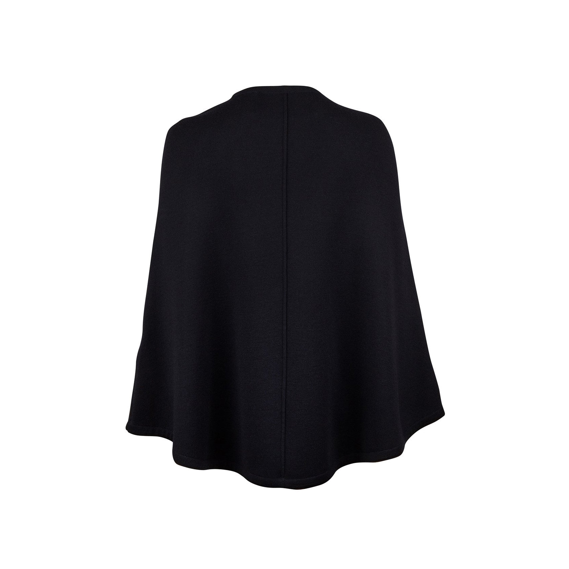 Mary Knit Poncho - Black