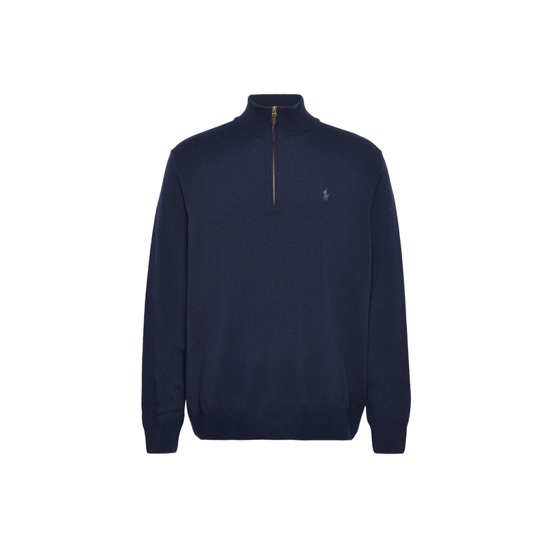 Wool Quarter-Zip Sweater - Navy
