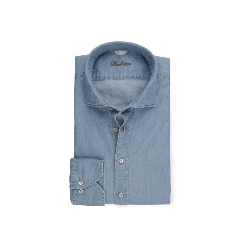 Slimline Shirt In Denim - Blue
