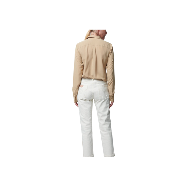 Courtenay Long Sleeve Button Front Shirt - Beige