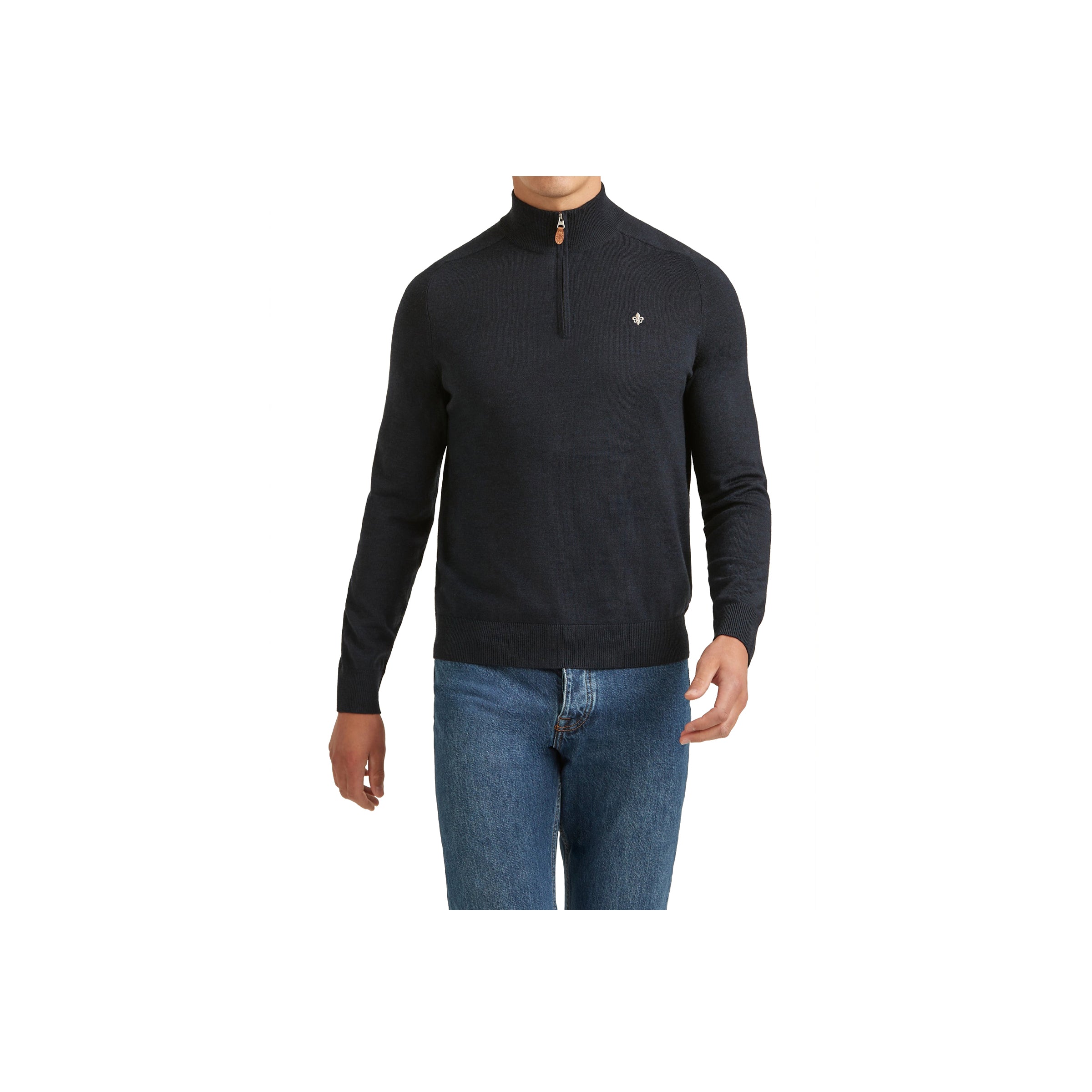 Merino John Zip - Navy