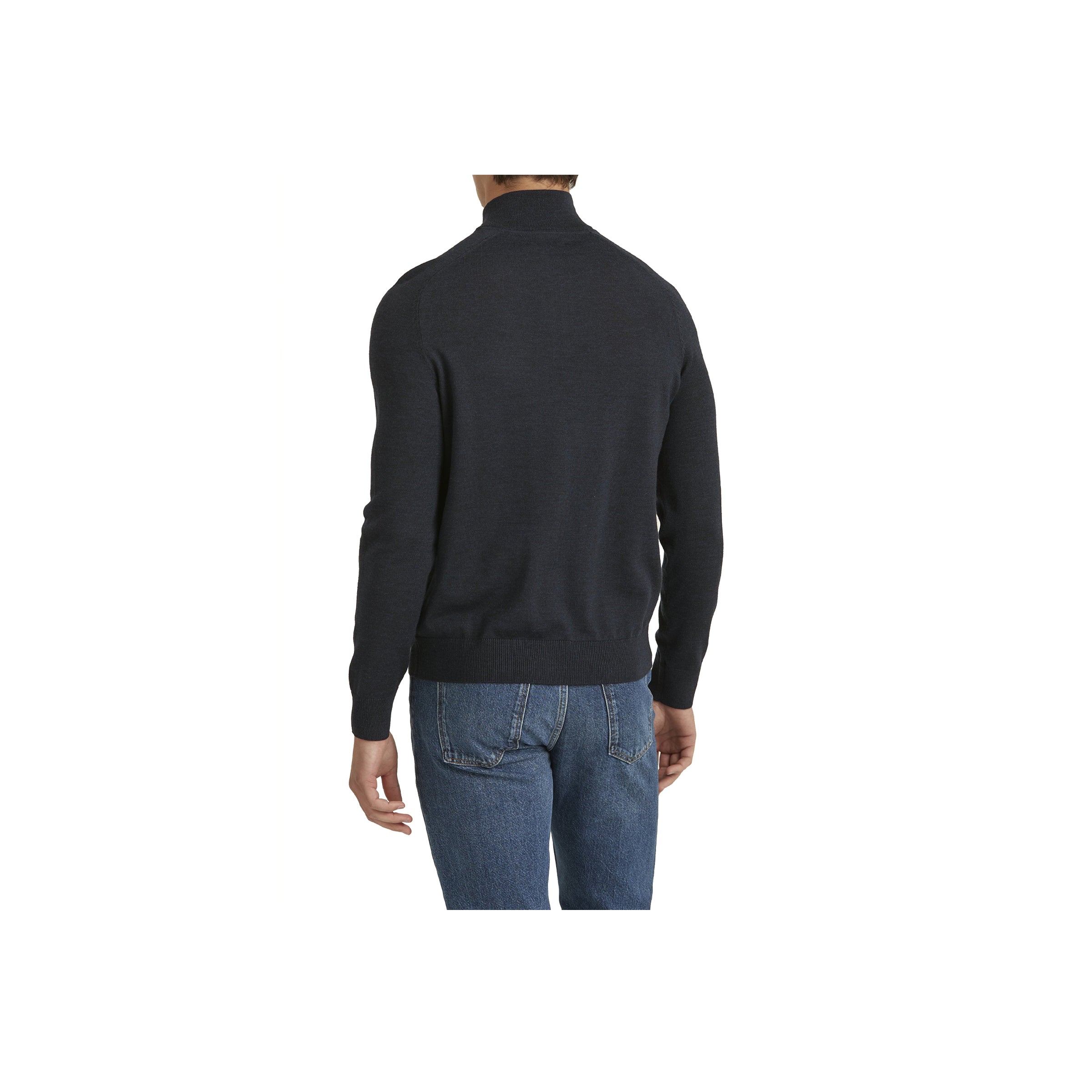 Merino John Zip - Navy