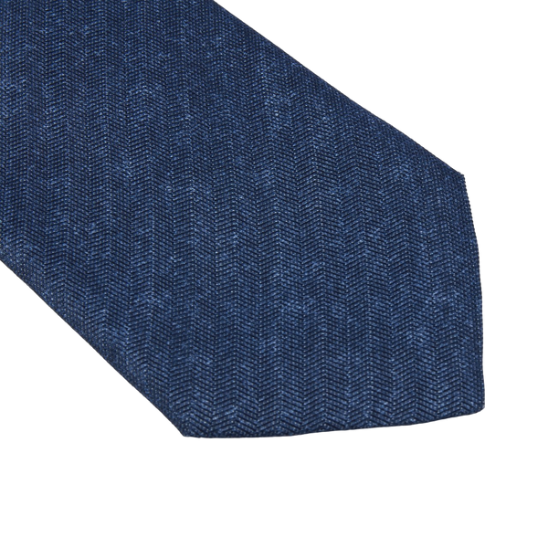 Tie, silk/linen - Blue