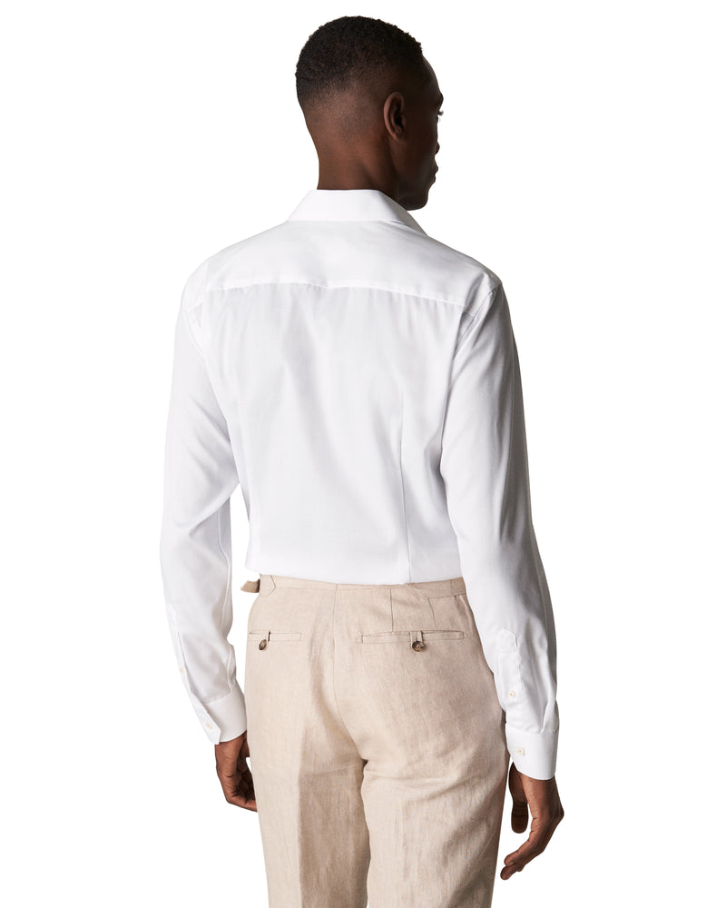Cut Away Slim Signature Twill Shirt - White
