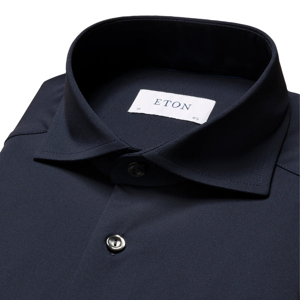 Wide Spread Slim Stretch Shirt - Blue