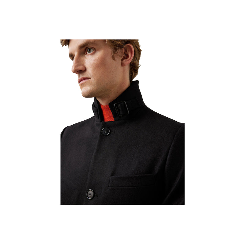 Holger Compact Melton coat - Black