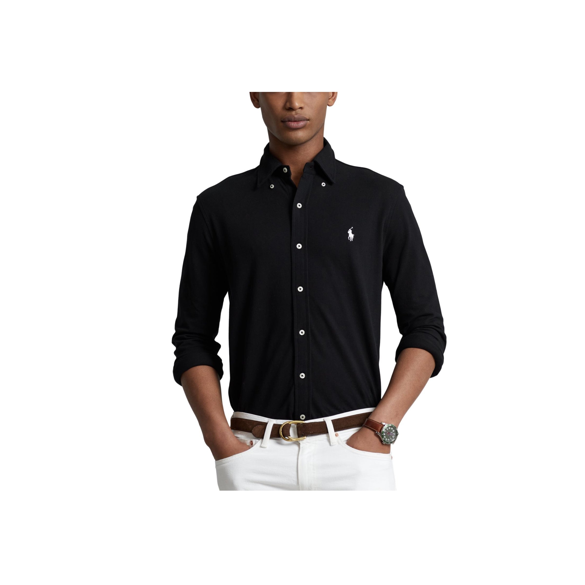 Featherweight Mesh Oxford Shirt - Black