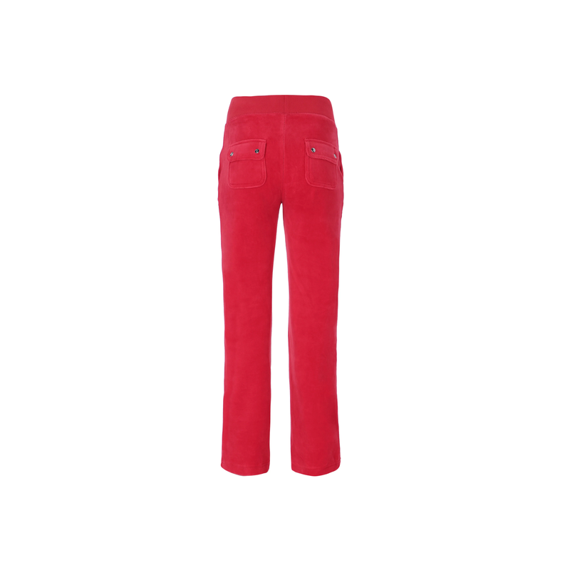Del Ray Classic Velour Pant Pocket Design - Red