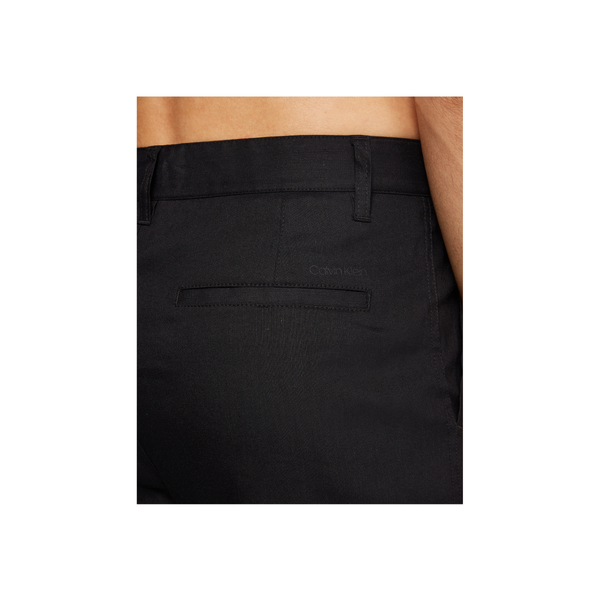 Cotton Linen Slim Short - Black