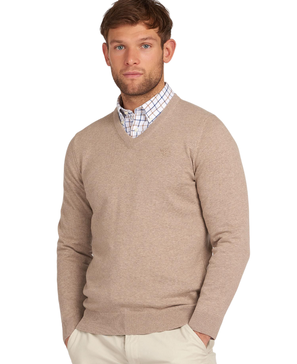 Pima Cotton V-neck - Beige