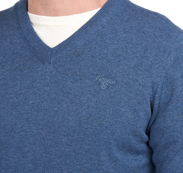 Pima Cotton V-neck - Blue