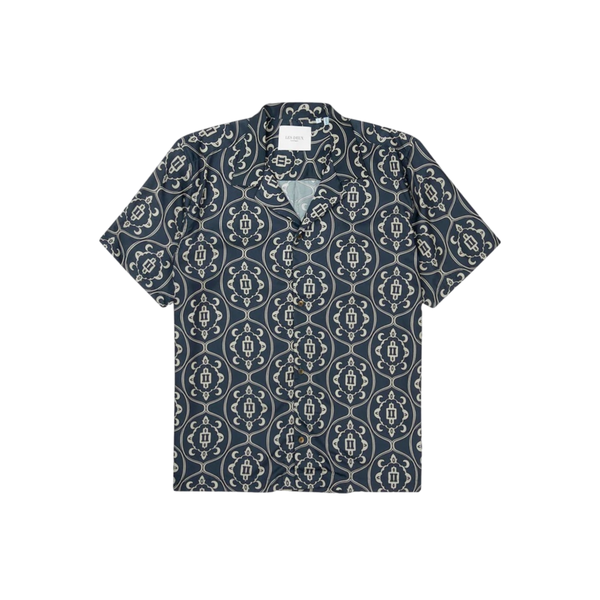 Ornament AOP Tencel SS Shirt - Blue