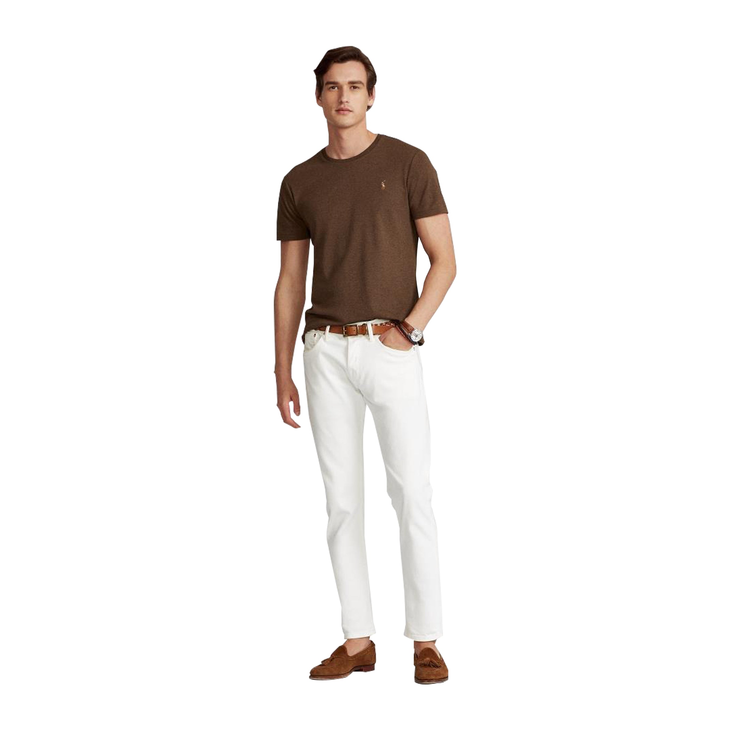 Custom Slim Fit Soft Cotton T-Shirt - Brown